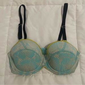 Fleur du Mal Blue and Yellow Bra